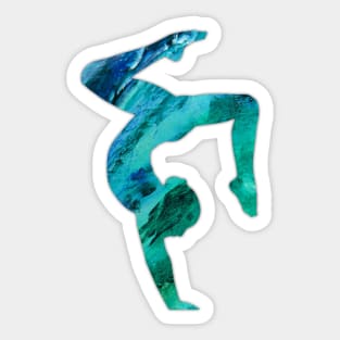 Gymnast Stag Handstand Blue Sticker